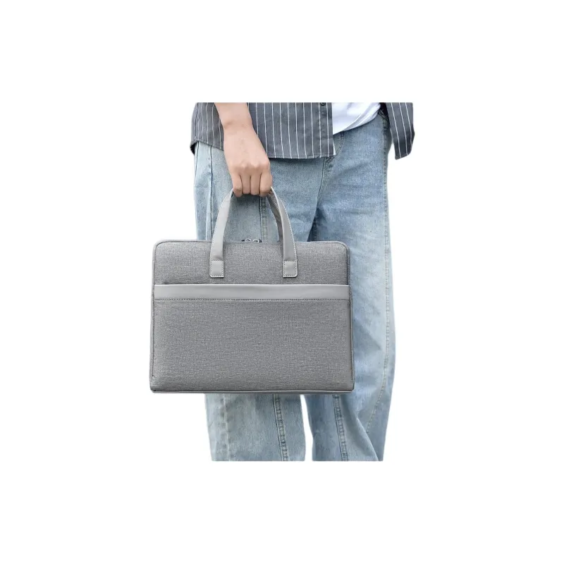MUYKUY Polyester Handbag File Bag Laptop Bag Briefcase Large Size Unisex Black/Gray-8