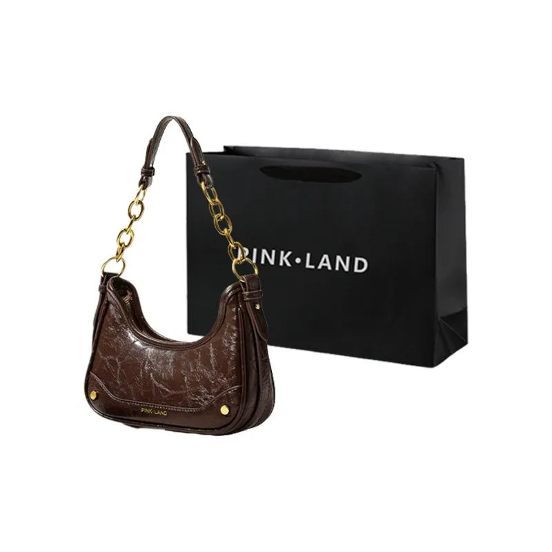 PINK·LAND PU Shoulder Bag Women's Black/Burgundy/Brown/Coffee-12