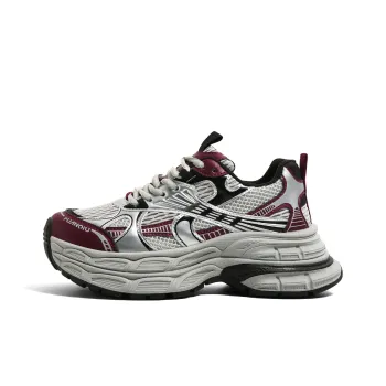 HUANQIU Low Top Chunky Sneakers Women's Burgundy