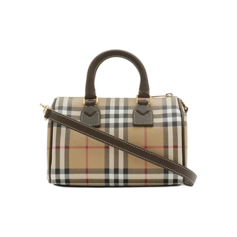 Burberry Polyurethane PU Bowling Bag, Shoulder Bag, Crossbody Bag, Handbag Mini Women's Army Green & Multicolor-2