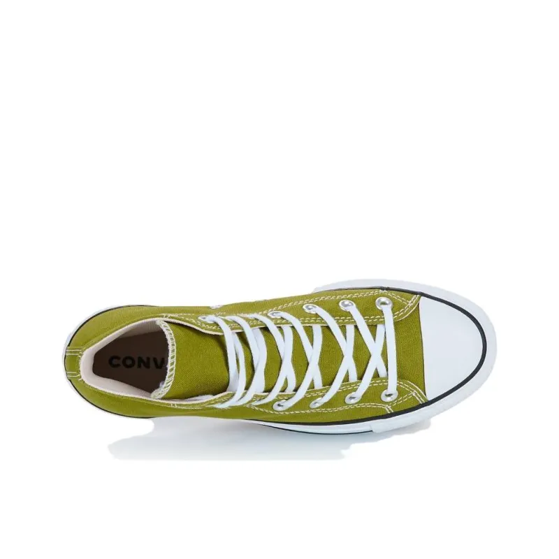 Converse Anti Slip Wear Resistant Mid Top Canvas Shoes Women's Green-4