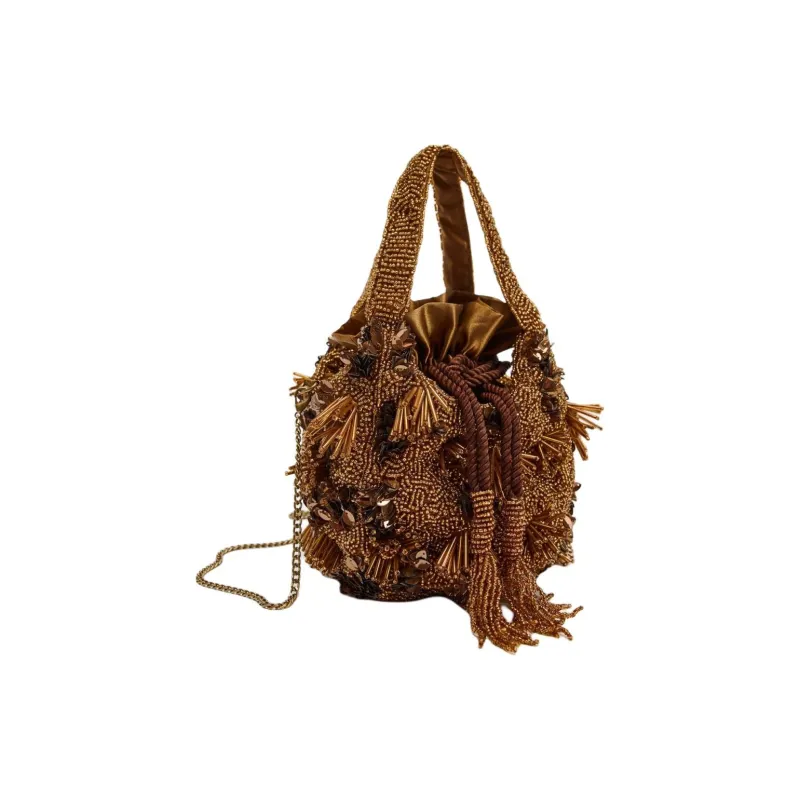 ZARA Polyester Bucket Bags Shoulder Bag Crossbody Bag Handbag Mini Women's Brown-2