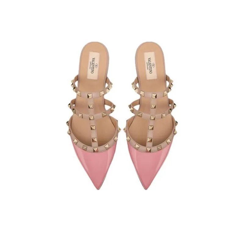 Valentino Garavani Rockstud Patent Leather Mules-3