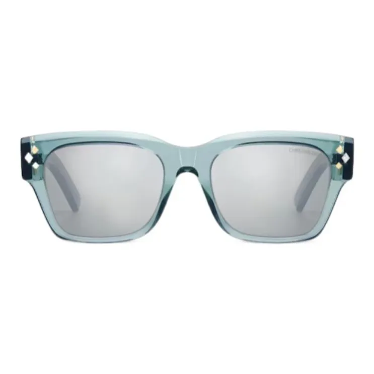 DIOR Acetate Metal Diamond Irregular Shape Sunglasses Men's Blue-1