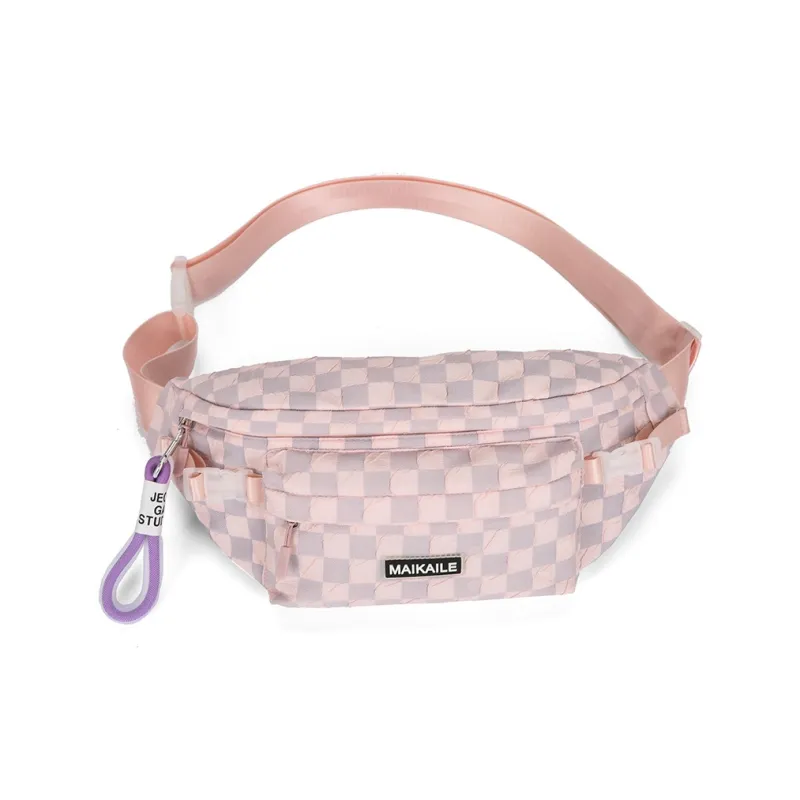 MOK Nylon Sling Bag Shoulder Bag Crossbody Bag Regular Unisex Light Gray/Black/Neon Green/Pink-6