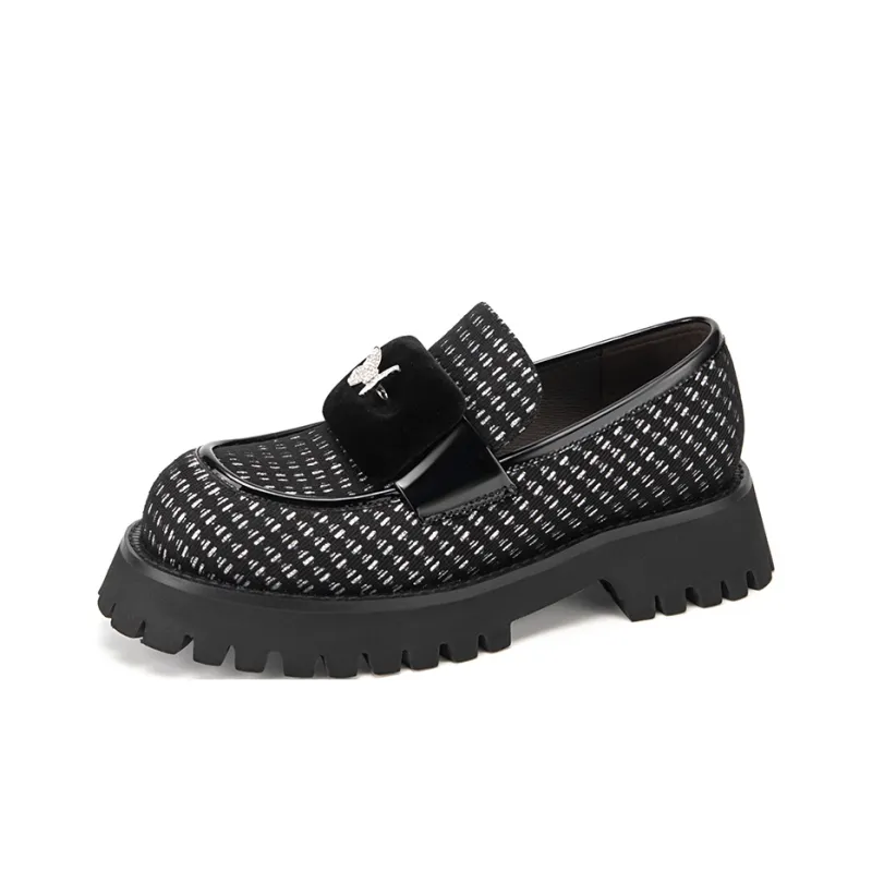 MIO Loafers Women's Black/Silver Color | Black-14