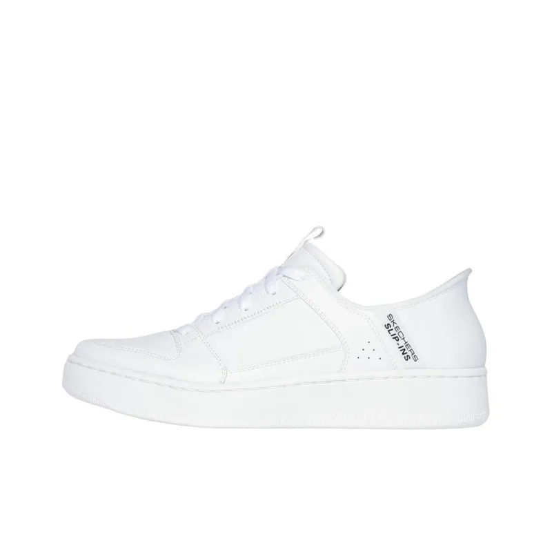 Skechers Sport Court 92 Anti Slip Wear Resistant Low Top Skateboard Shoes Men's White-0