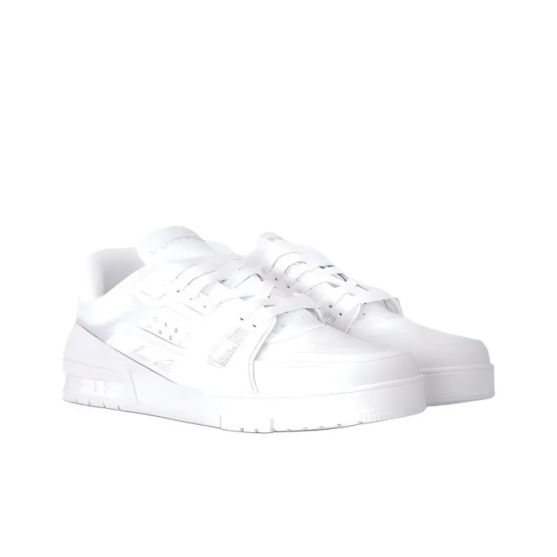 LOUIS VUITTON Trainer Skateboard Shoes Men Low Top White-2