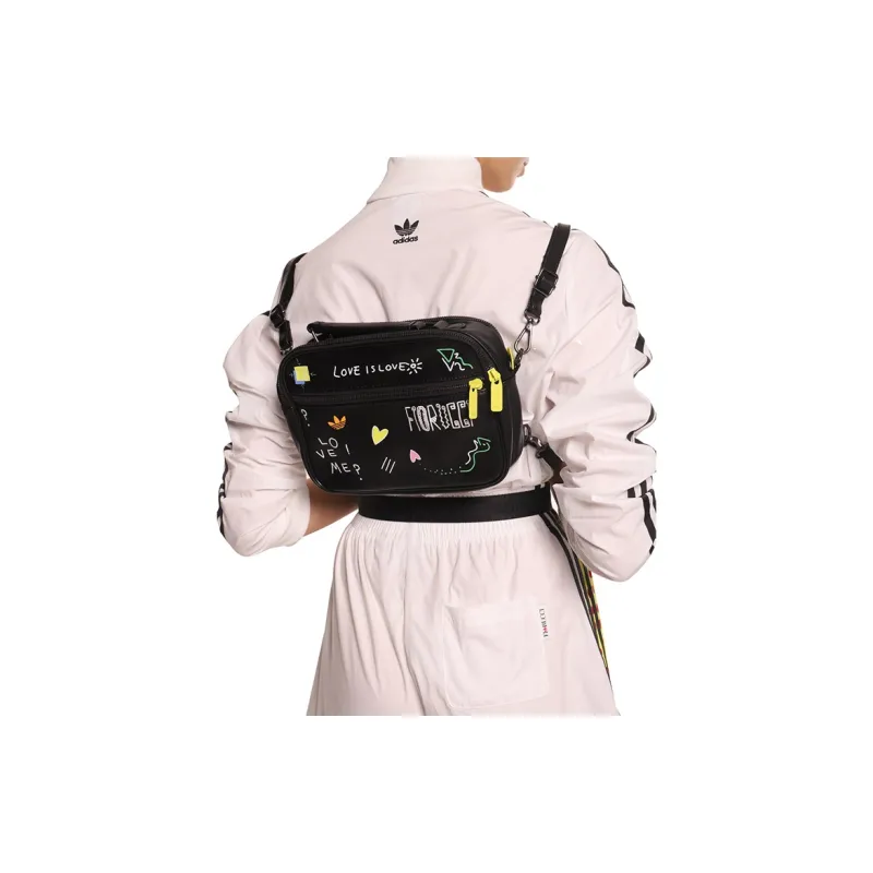 Adidas Originals Fiorucci Collaboration Graffiti Shoulder Bag Mini Women's Black-3