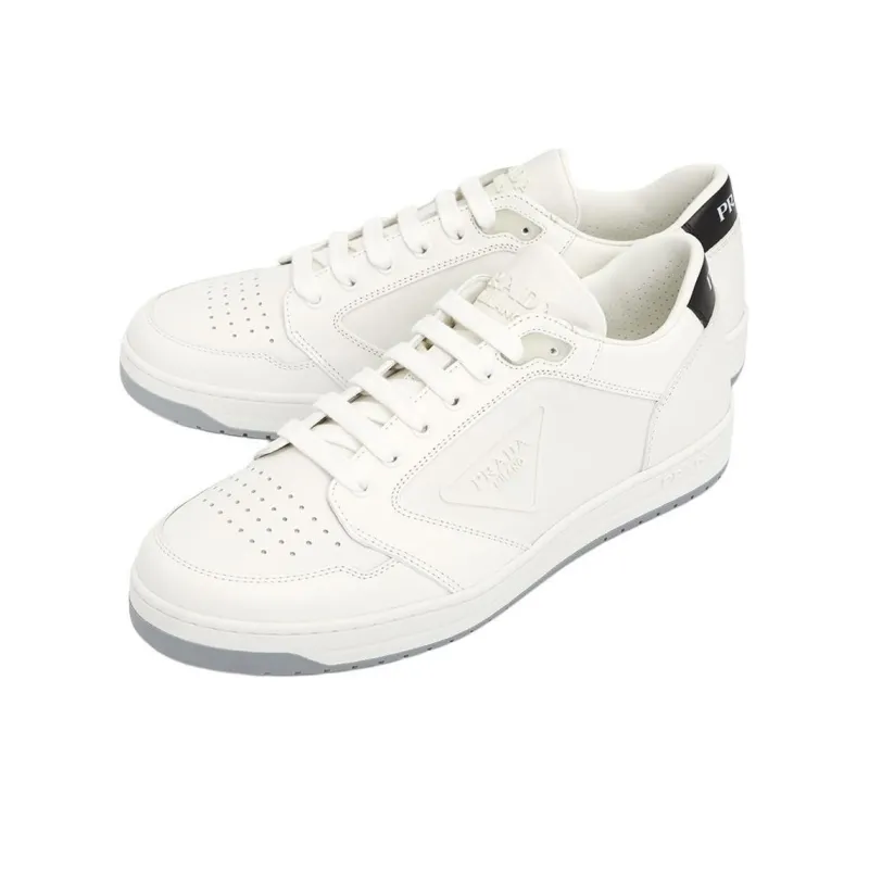 PRADA Round Toe Sneakers White Black-2