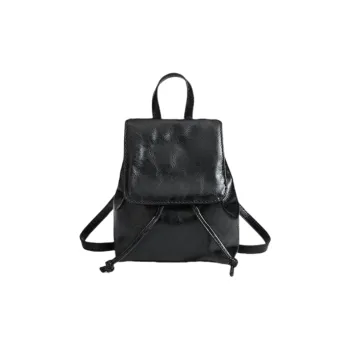 HACIN PU Portable One Shoulder Backpack Women's Black/Brown