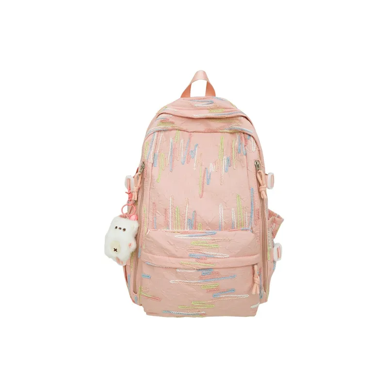 KAMLUI Nylon Fabric Backpack Large Size Unisex Multicolor-13