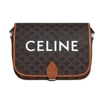 CELINE Messenger Folco In Triomphe Canvas With CELINE Print Crossbody Bags Women's Brown