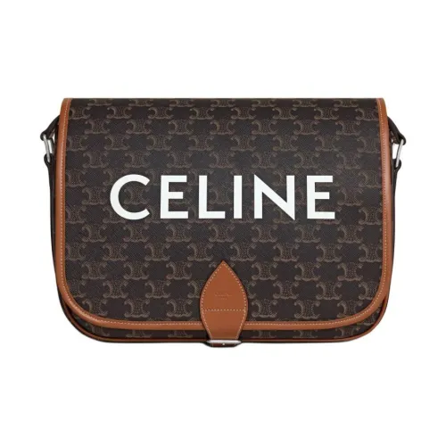 CELINE Messenger Folco In Triomphe Canvas With CELINE Print Crossbody Bags Women's Brown