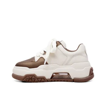 Hoov Slip-Resistant Low-Top Skateboard Shoes Women's Coffee Apricot Color