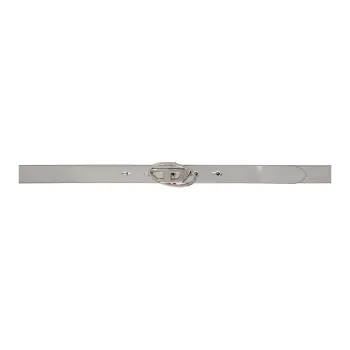 DIESEL Solid Color Design Pin Buckle Polyester Leather Belts Women's Silver 2cm