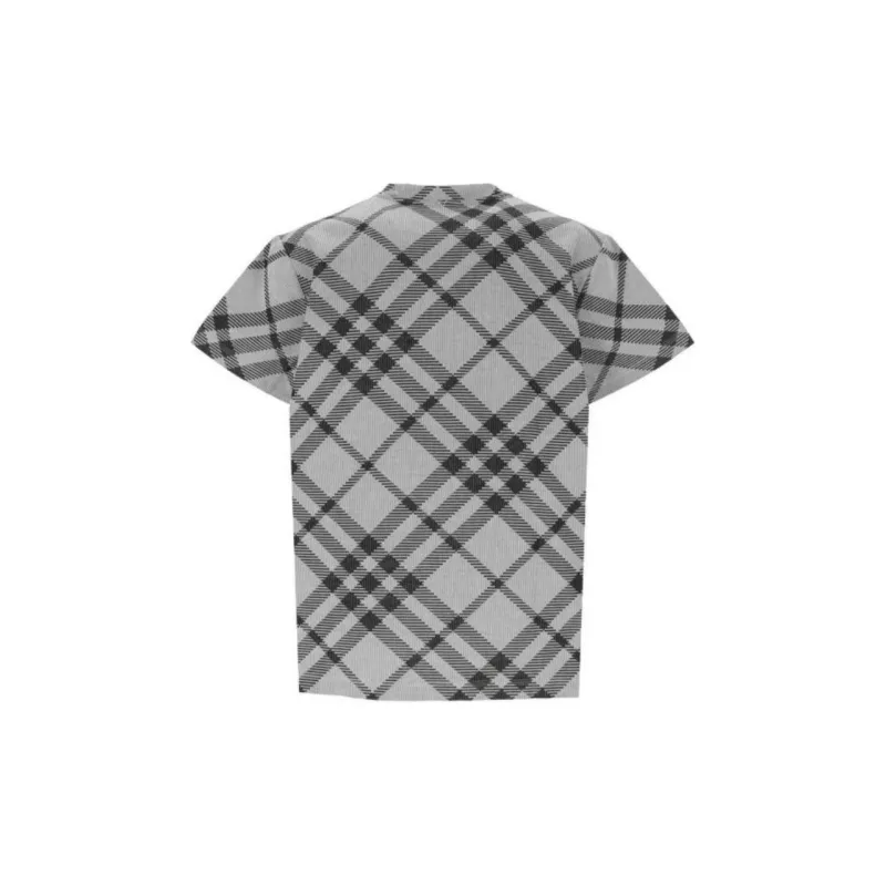 Burberry Check Printed Crewneck T Shirt-1