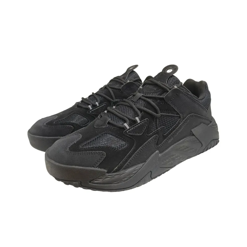 PEAK Magic Bullets Two Fats Anti Slip And Wear Resistant Height Increasing Low Top Casual Shoes Men's All Black-3