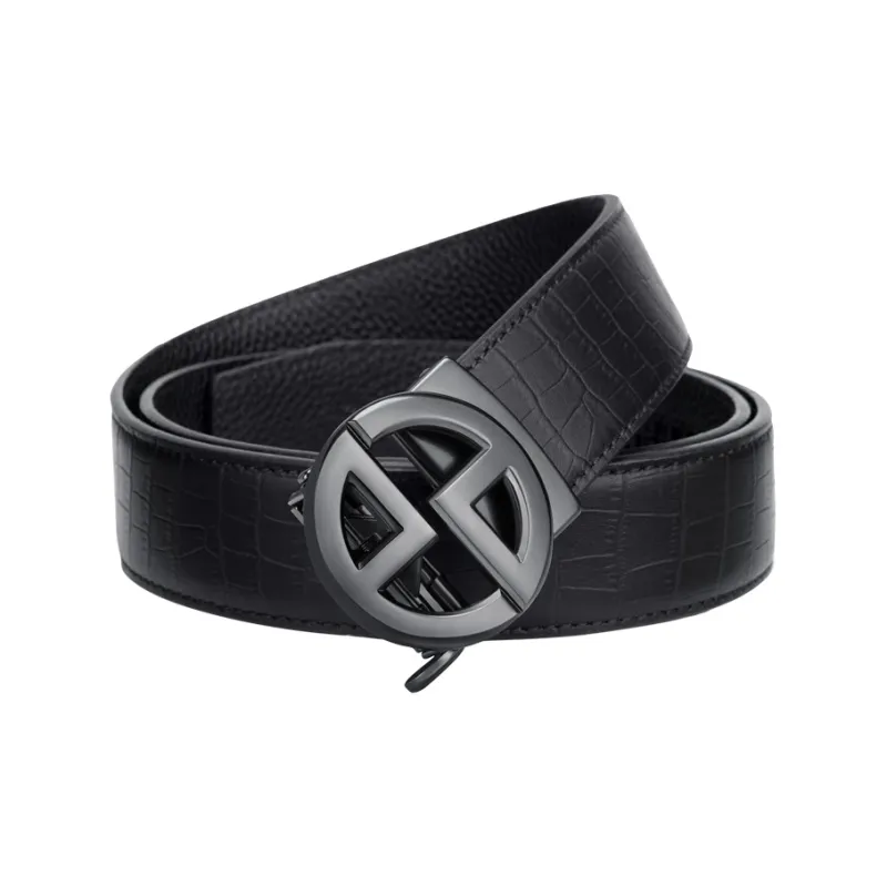 POLO Cow Leather Leather Belts Men's Gunmetal Width 3.4cm-2
