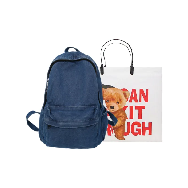 Worm's Home Denim Backpack Regular Unisex Multicolor-3