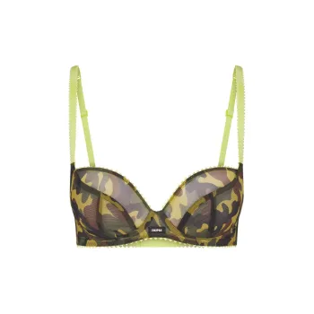 SKIMS ULTRA FINE MESH PICOT DEMI BRA Bra Women's 1 Pack DAFFODIL CAMO/Multicolor