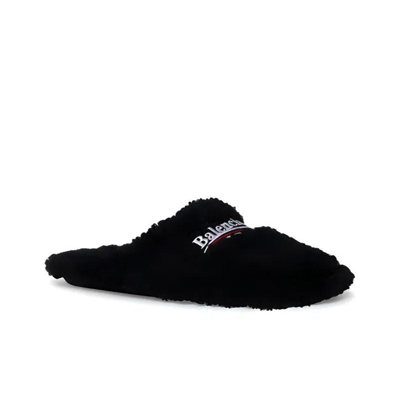 Balenciaga Furry Slides 'Black'-1