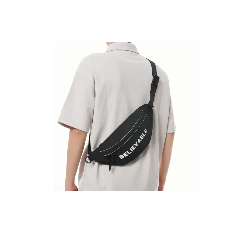 OURFUN Nylon Sling Bag Unisex White/Black/Red/Green/Blue/Pink-4
