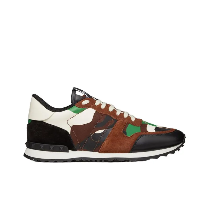 Valentino Garavani Rockrunner Camouflage Lace-Up Sneakers-1