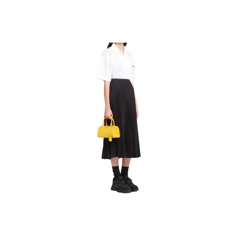 PRADA Saffiano Leather Handbag Handbag Women's Sunset Yellow-4