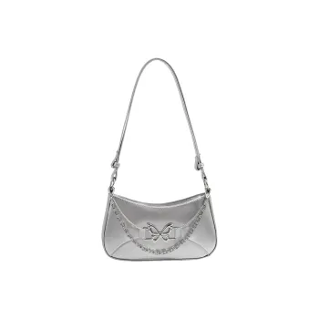 Carksky PU Shoulder Bag Regular Women's Silver/Black