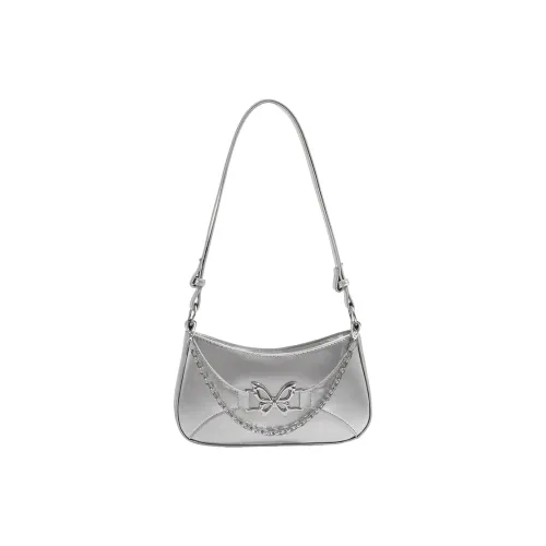 Carksky PU Shoulder Bag Regular Women's Silver/Black