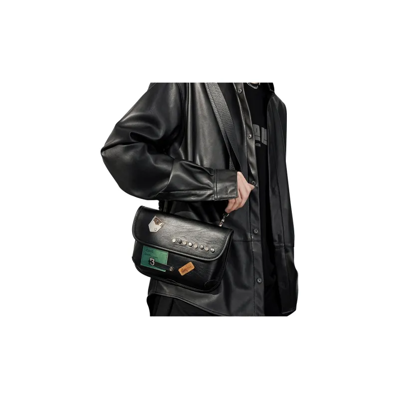 COTECi PU Shoulder Bag Regular Unisex Black-6