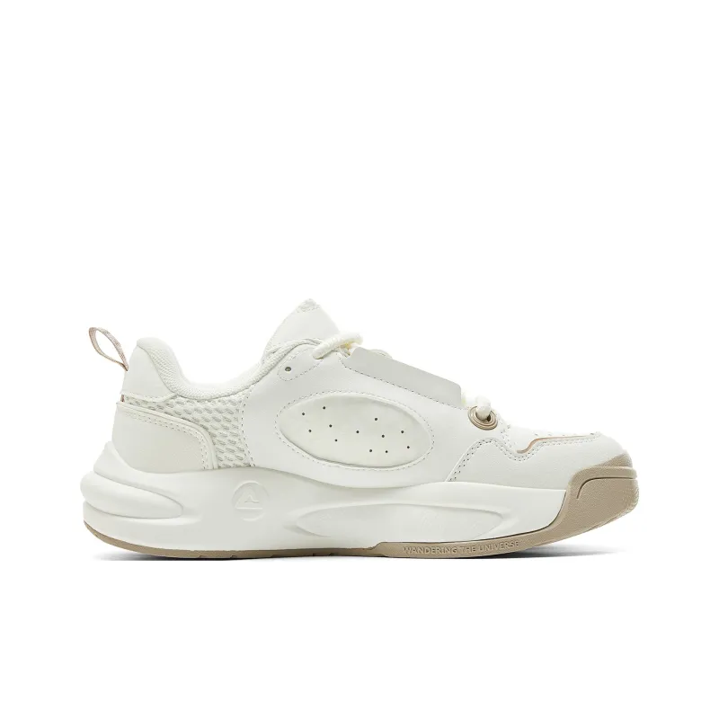 PEAK State Pole Roaming 2.0 Cushioning Lightweight Height Increasing Low Top Skateboard Shoes Women's Super Light White-1