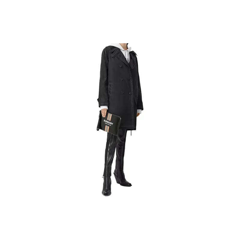 Burberry Coated Canvas Storage Bag Clutch Small Size Men's Black-3