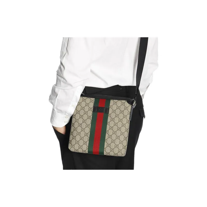 GUCCI Canvas With Leather Canvas Bag Messenger Bag Shoulder Bag Crossbody Bag Regular Men's Ebony/Black-5