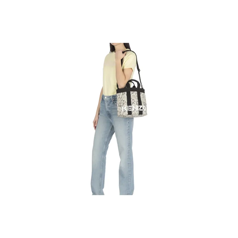 KENZO Recycled Cotton Tote Bag Shopping Bag Shoulder Bag Crossbody Bag Handbag Small Size Women's White-4