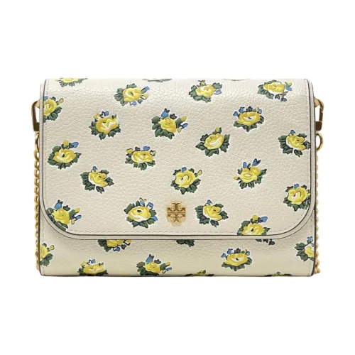 TORY BURCH Leather Suede Bonded Shoulder Bag Crossbody Bag Small Size Women's White & Multicolor