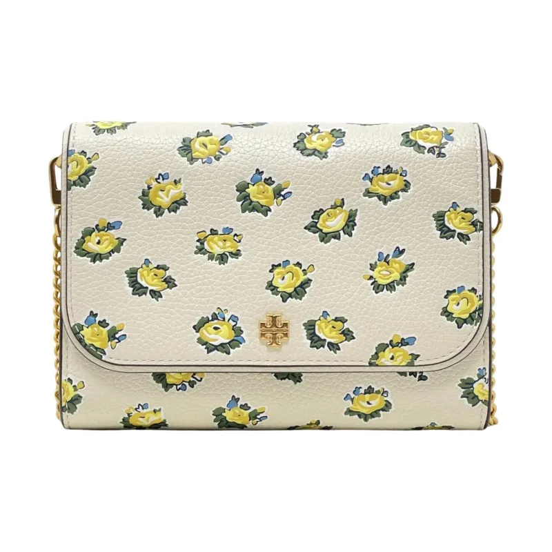 TORY BURCH Leather Suede Bonded Shoulder Bag Crossbody Bag Small Size Women's White & Multicolor-0