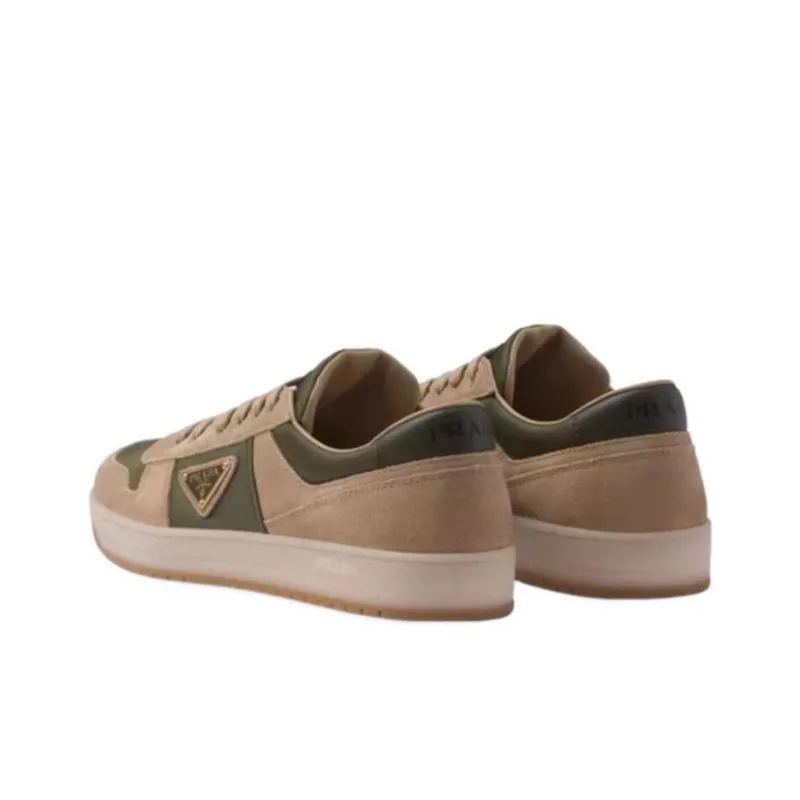 PRADA Downtown Low Top Skateboard Shoes 3.5cm Men's Beige Green-3