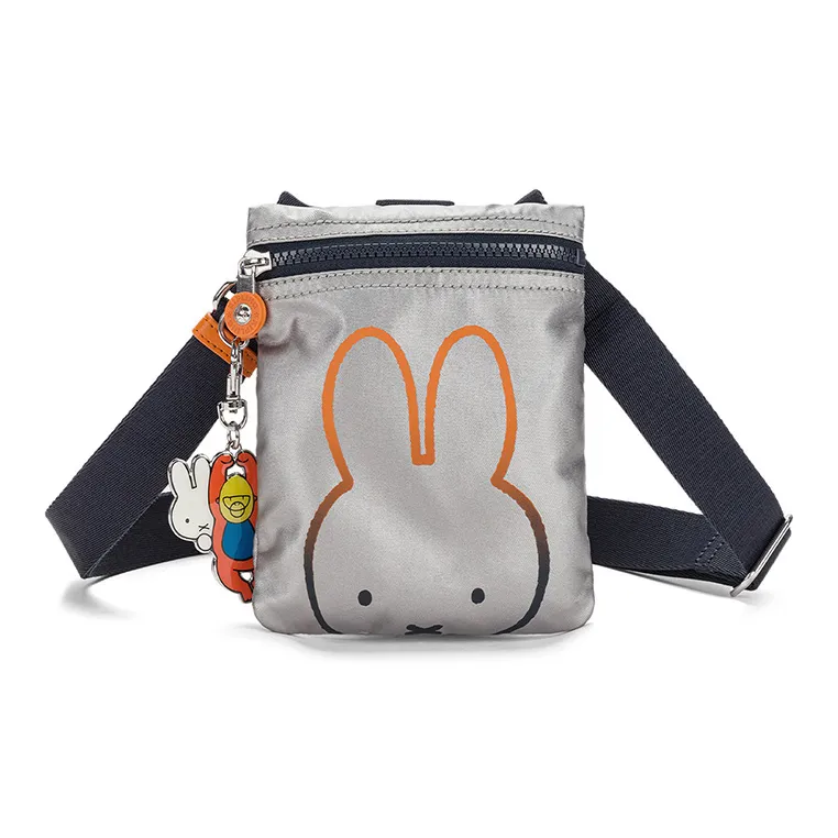 Kipling Polyamide Crossbody Bag Small Size Unisex Silver Base Gradient Miffy-0