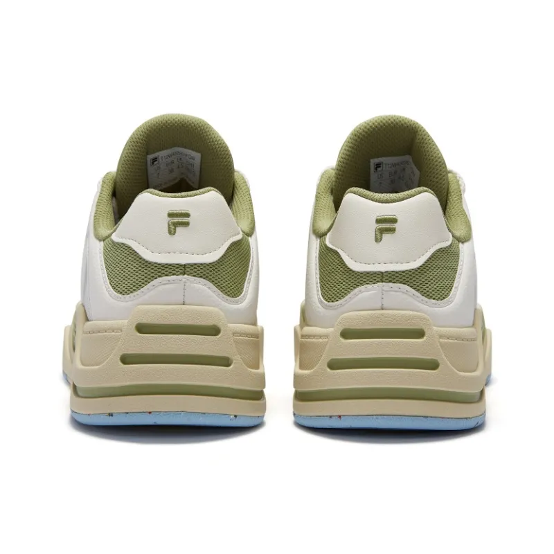 FILA FUSION 50-50 Slip-Resistant Low-Top Skateboard Shoes Women's White Green-3