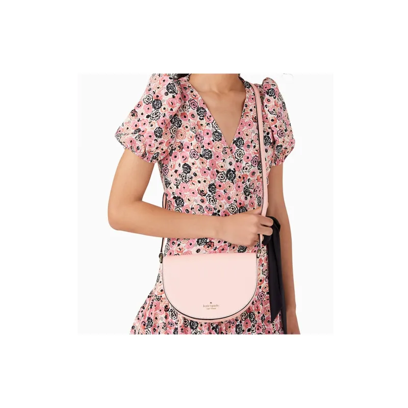 Kate Spade Litchi Grain Leather Crescent Bag, Shoulder Bag, Crossbody Bag Regular Women's Pink-5