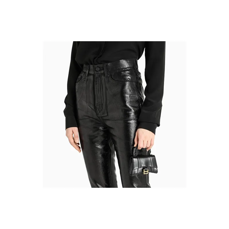Balenciaga Hourglass Smooth Finish Calfskin Hourglass Bag Portable Crossbody Bag Shoulder Bag Mini Women's Black-5