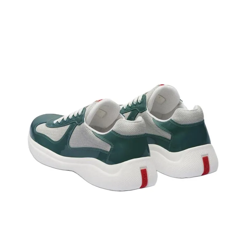 PRADA America's Cup Low-Top Casual Shoes Men's Silver Green-3
