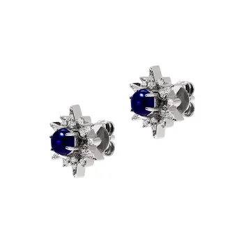 EMPORIO ARMANI Silver, Synthetic Cubic Zirconia, Glass Stone Stud Earrings Women's Silver