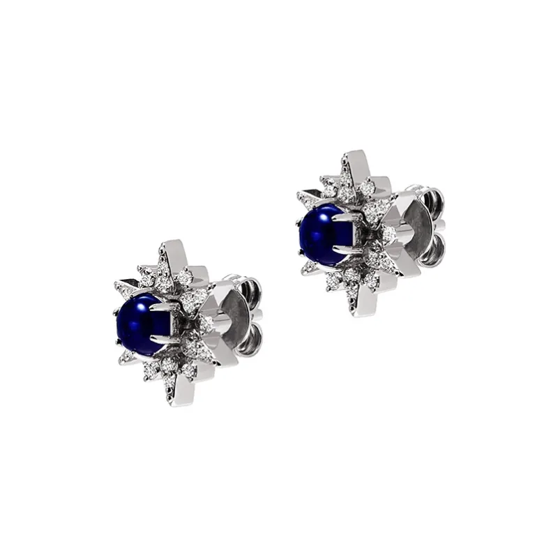 EMPORIO ARMANI Silver, Synthetic Cubic Zirconia, Glass Stone Stud Earrings Women's Silver-0