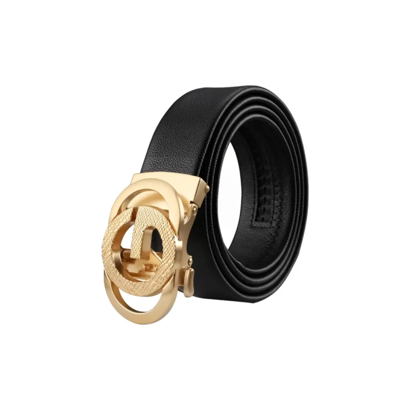 15 MINS Automatic Buckle Belt Suitable For Young Men Business Casual Authentic Leather Belts Men's 3.5cm Width-9