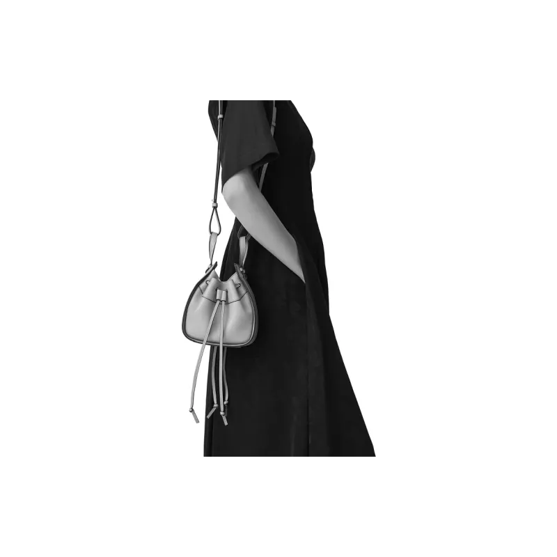 LOEWE Hammock Pebbled Calfskin Shoulder Bag Crossbody Bag Handbags Mini Women's Ivory-5