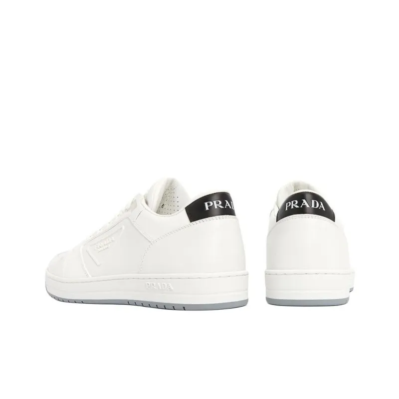 PRADA Round Toe Sneakers White Black-4