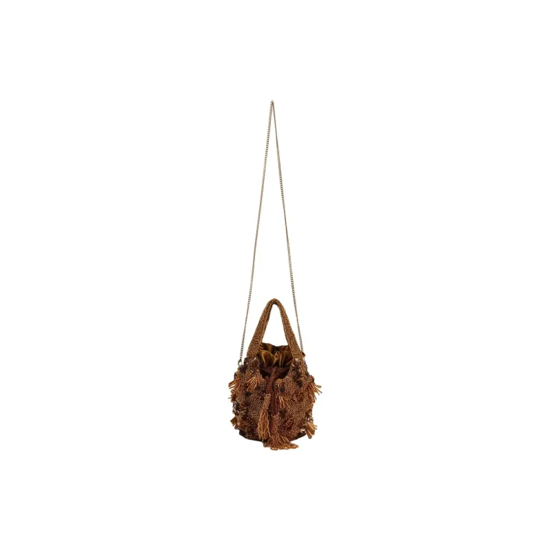 ZARA Polyester Bucket Bags Shoulder Bag Crossbody Bag Handbag Mini Women's Brown-1